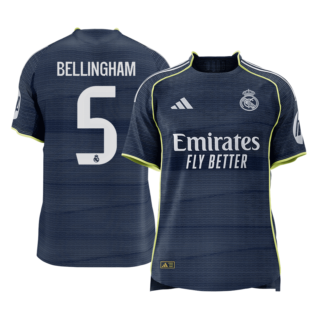 Real Madrid 2025/26 Away Soccer Jersey - BELLINGHAM #5 - Player Version