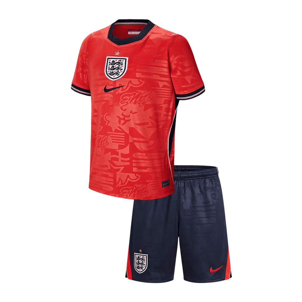 Kid's England Away Soccer Jersey Kit(Jersey+Shorts) World Cup 2026 White