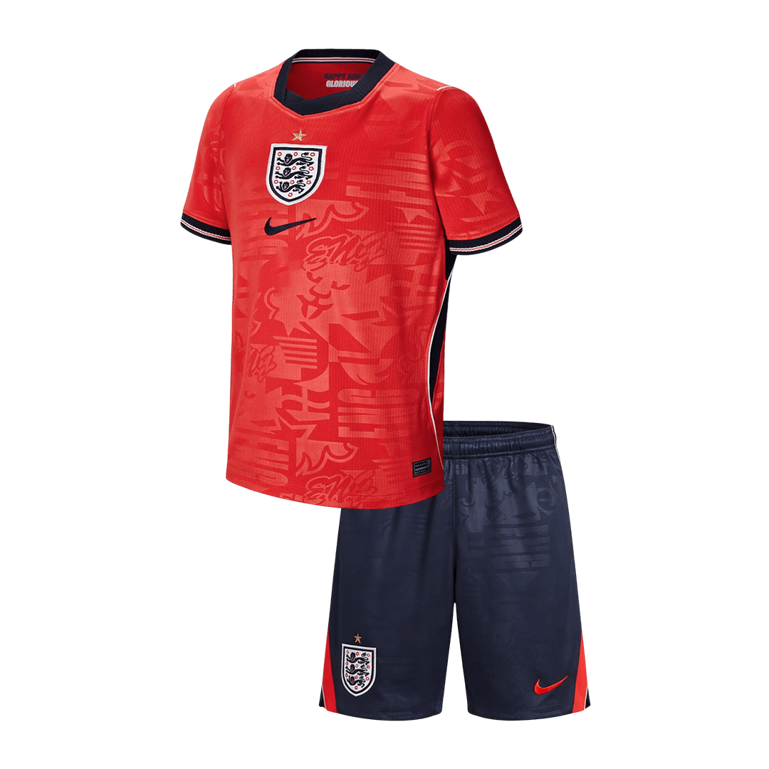 Kid's England Away Soccer Jersey Kit(Jersey+Shorts) World Cup 2026 White