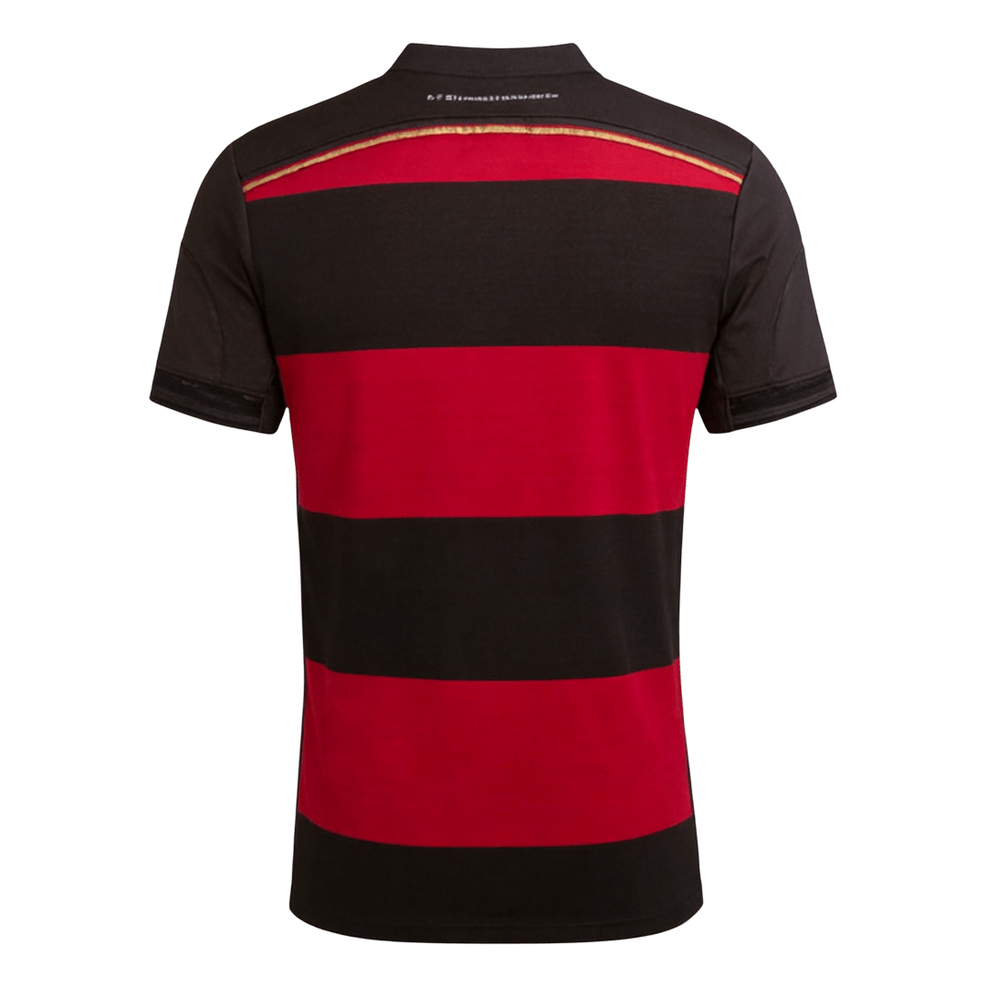 Men Retro Fan Version 2014 Germany Away Soccer Jersey Short Sleeve Black&Red