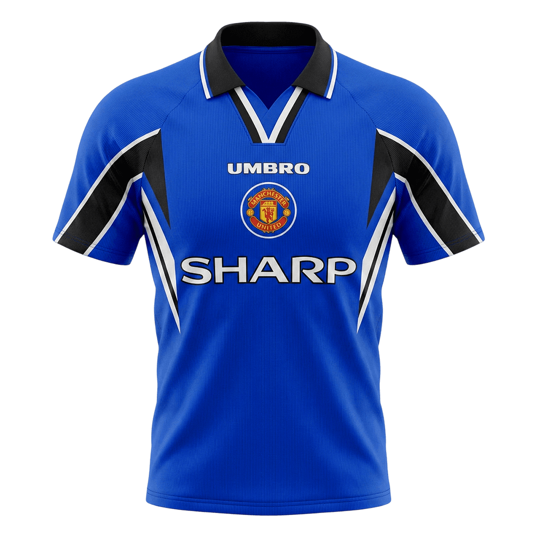 Retro 96/97 Manchester United Third Soccer Jersey Blue