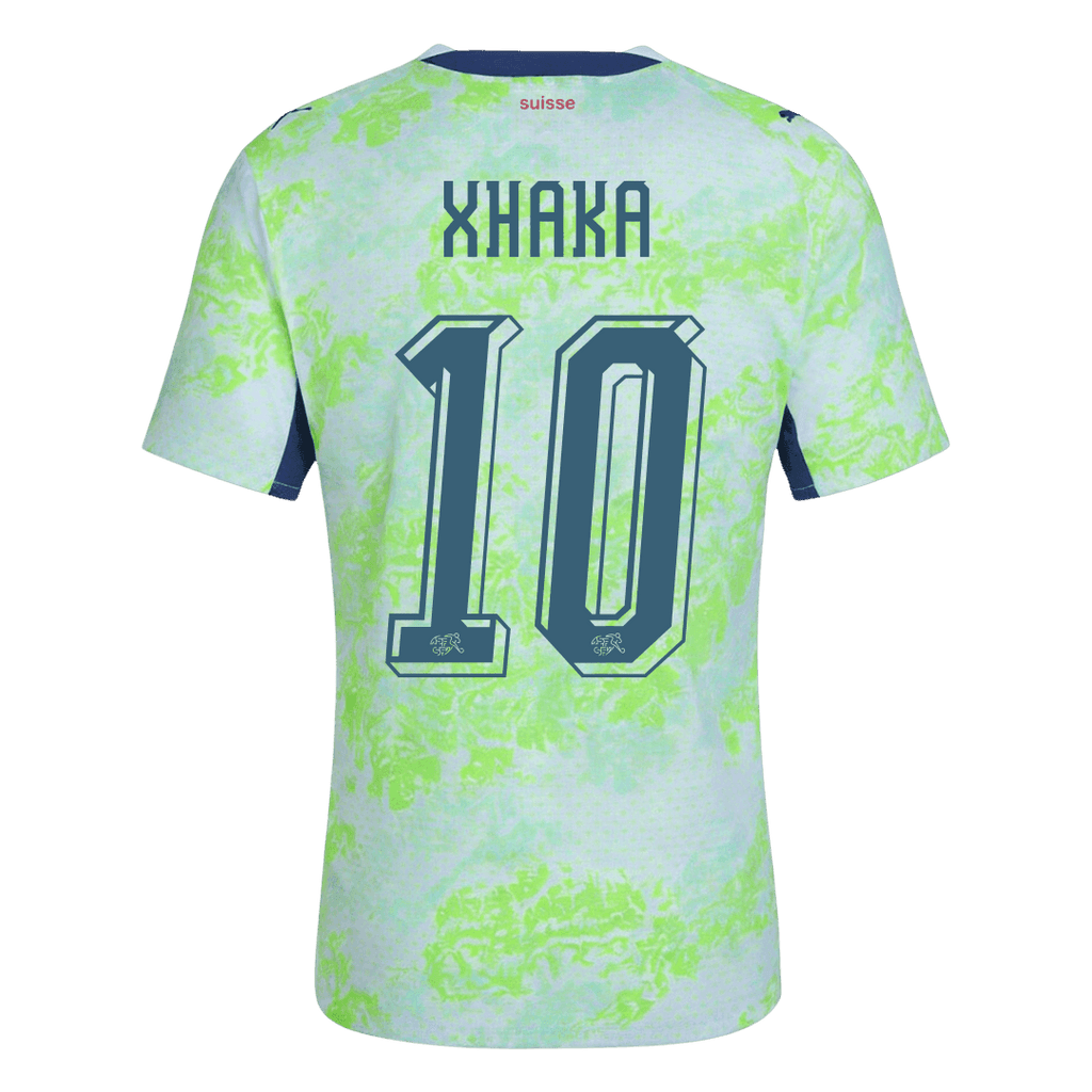 XHAKA #10 Player Version Switzerland Away Soccer Jersey World Cup 2026 Green