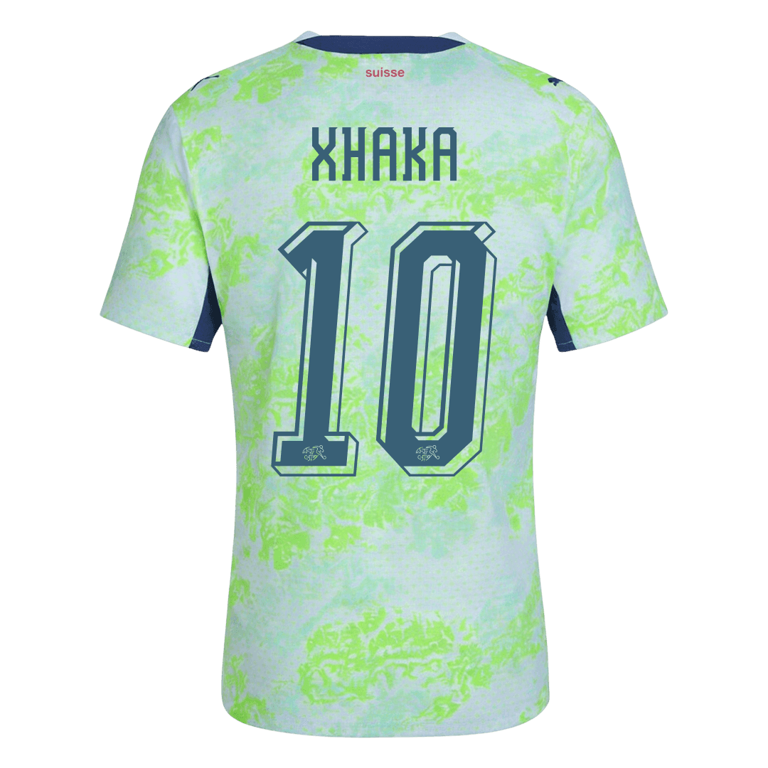 XHAKA #10 Player Version Switzerland Away Soccer Jersey World Cup 2026 Green