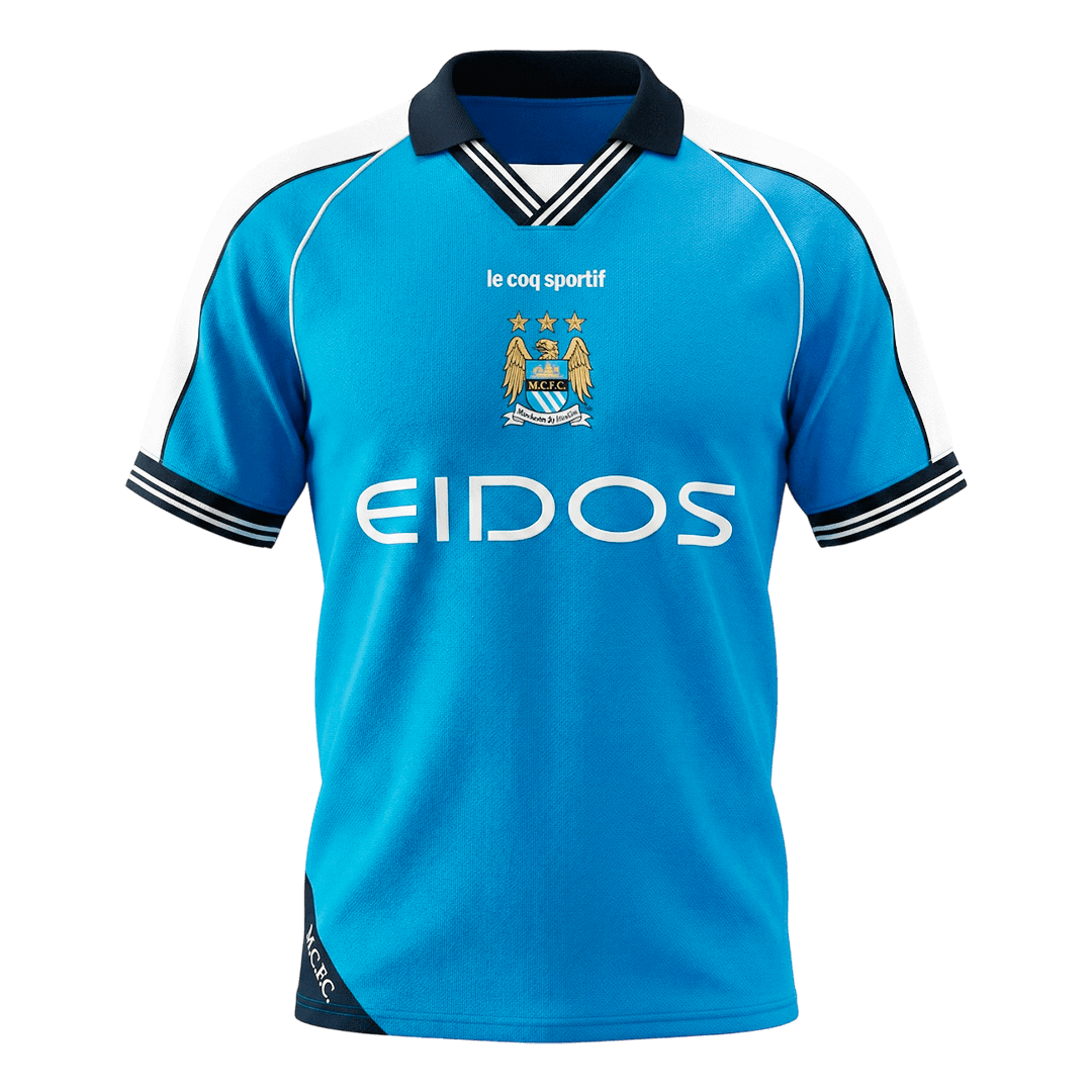 Retro 99/01 Manchester City Home Soccer Jersey Blue