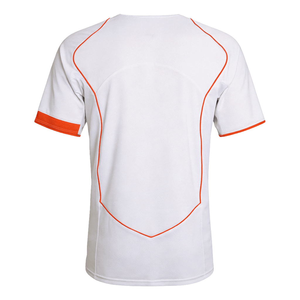 Men Retro Fan Version 2004 Netherlands Away Soccer Jersey Short Sleeve White