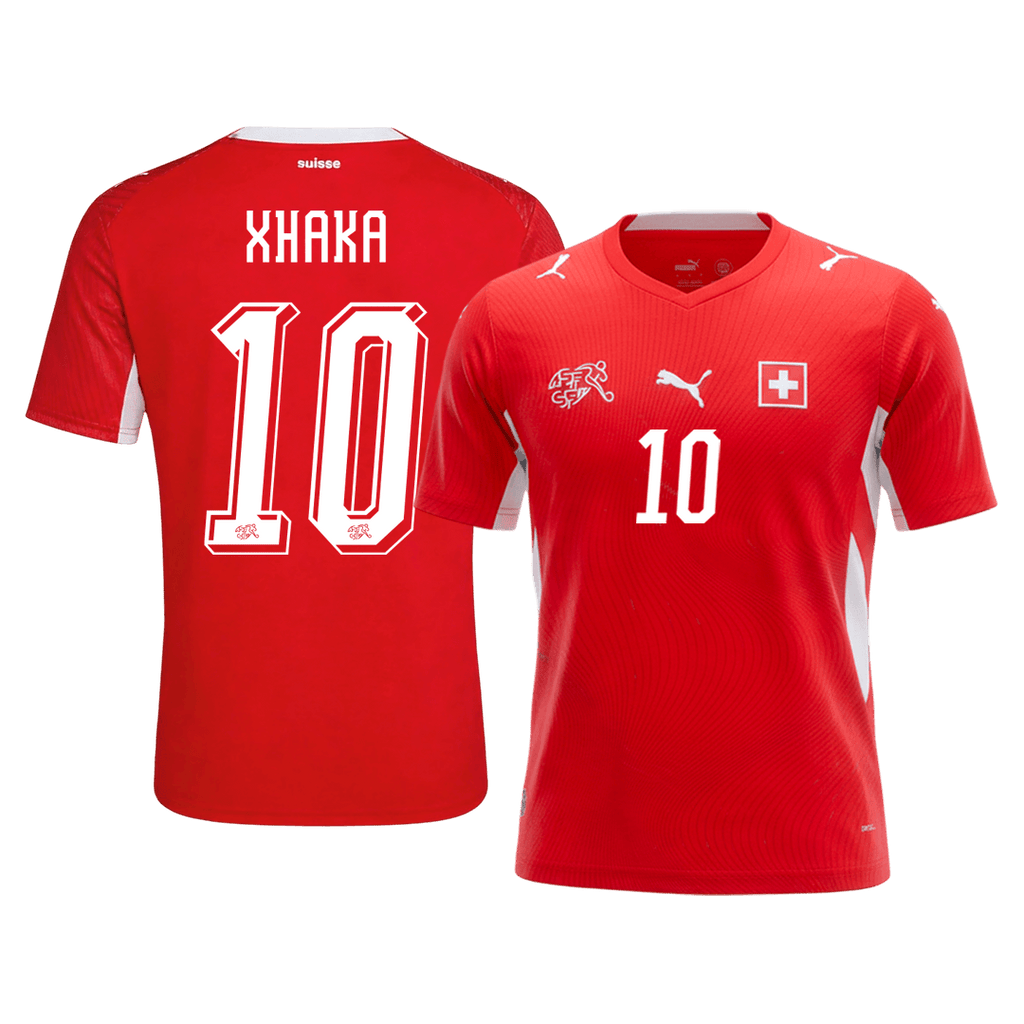 XHAKA #10 Switzerland Home Soccer Jersey World Cup 2026 Red