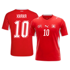 XHAKA #10 Switzerland Home Soccer Jersey World Cup 2026 Red