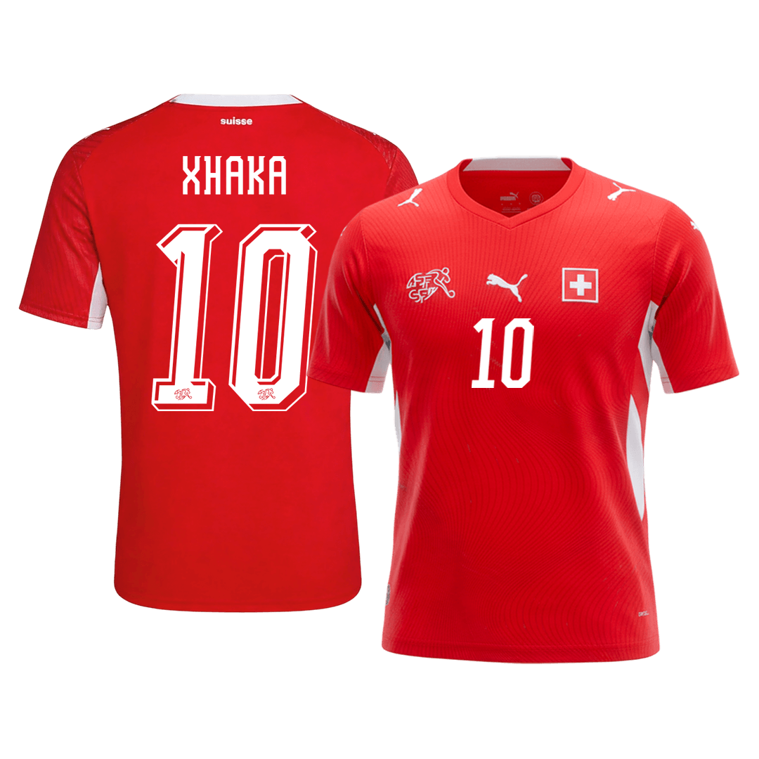 XHAKA #10 Switzerland Home Soccer Jersey World Cup 2026 Red
