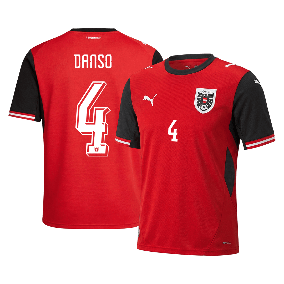 DANSO#4 Austria Home Soccer Jersey World Cup 2026 Red