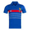 Men Retro Fan Version 1984 France Home Soccer Jersey Short Sleeve Blue