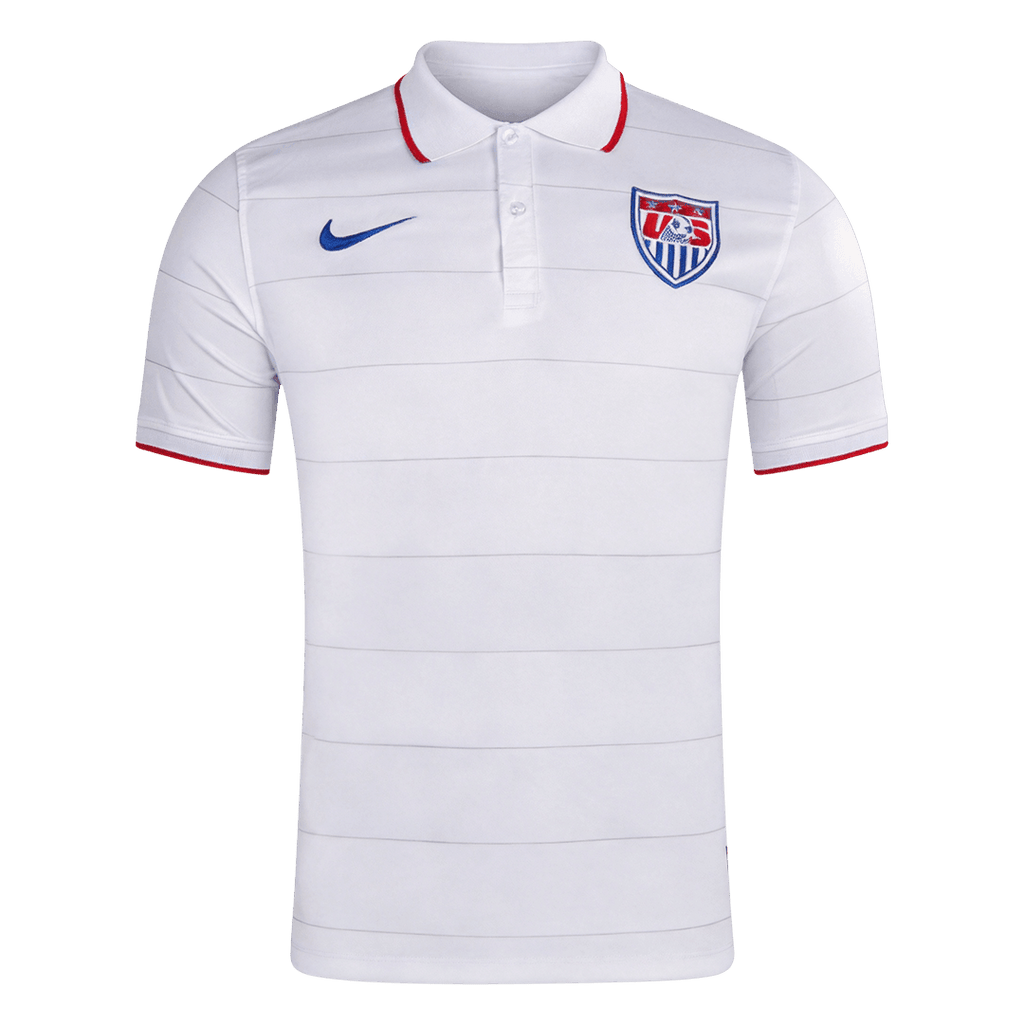 Men Retro Fan Version 2014 United States Home Soccer Jersey Short Sleeve White