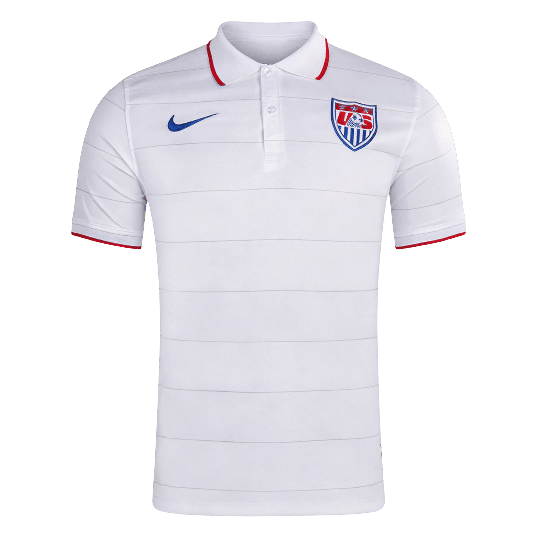 Men Retro Fan Version 2014 United States Home Soccer Jersey Short Sleeve White