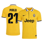 PIRLO #21 Retro Juventus Away Soccer Jersey 2013/14 Yellow