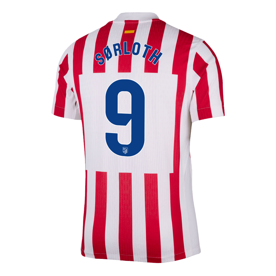 SØRLOTH #9 Player Version  Atletico Madridl Home Soccer Jersey 25/26 Red&White