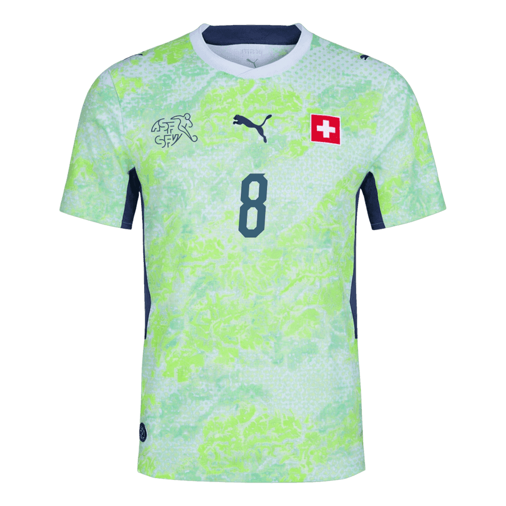 REULER #8 Player Version Switzerland Away Soccer Jersey World Cup 2026 Green