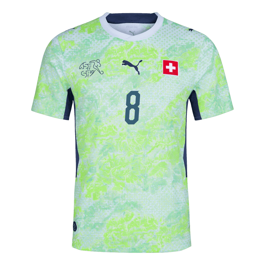 REULER #8 Player Version Switzerland Away Soccer Jersey World Cup 2026 Green