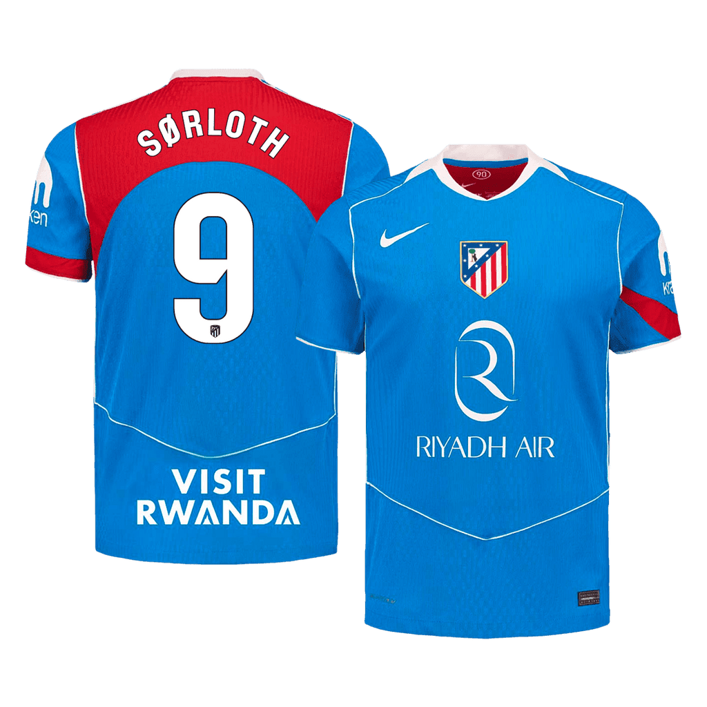 SØRLOTH #9 Player Version Madridl Third Soccer Jersey 25/26 Blue