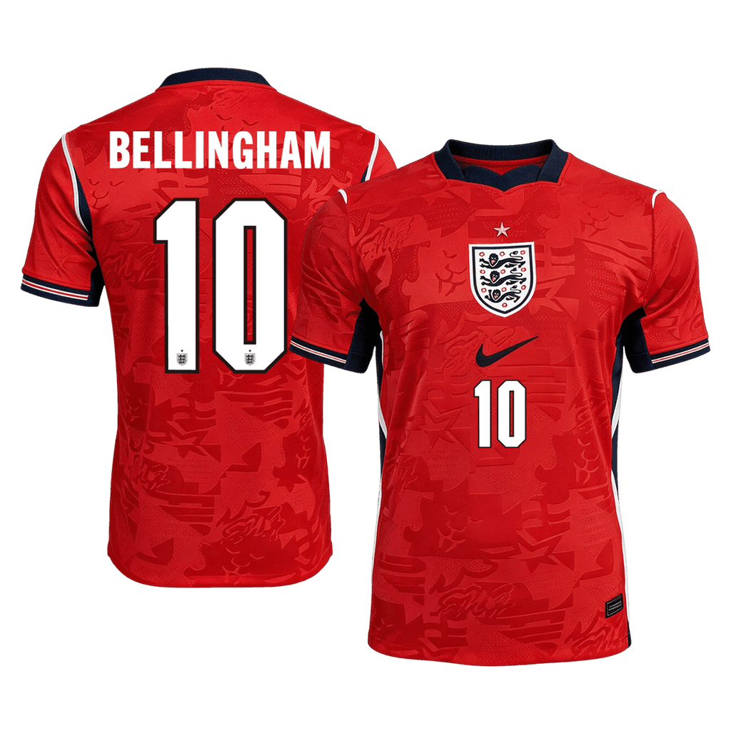 BELLINGHAM #10 Player Version England Away Soccer Jersey World Cup 2026 Red