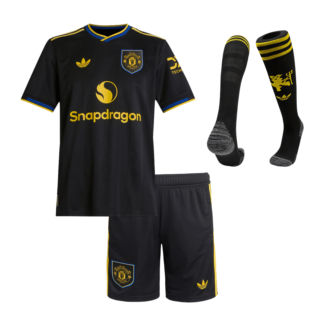 Kids Manchester United 2025/26 Third Full Soccer Kit