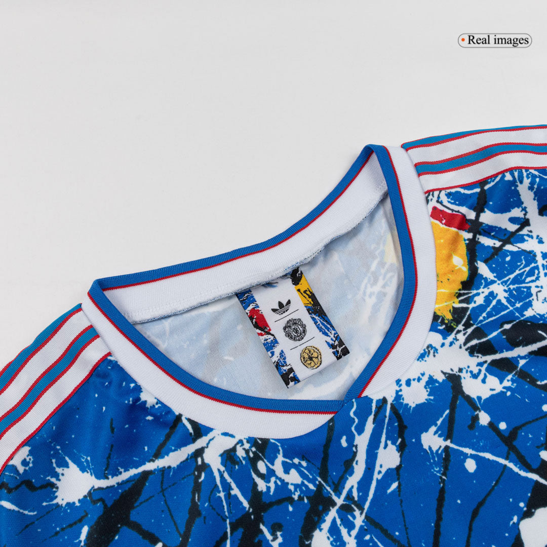 Manchester United x Stone Roses Long Sleeve Soccer Jersey 25/26 Blue