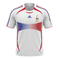 Men Retro Fan Version 2006 France Away Soccer Jersey Short Sleeve  White