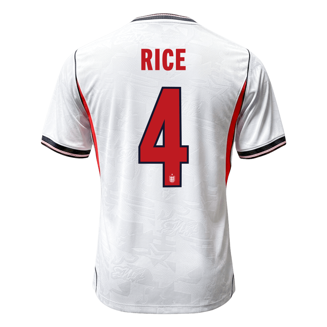 RICE #4 Player Version England Home Soccer Jersey World Cup 2026 White
