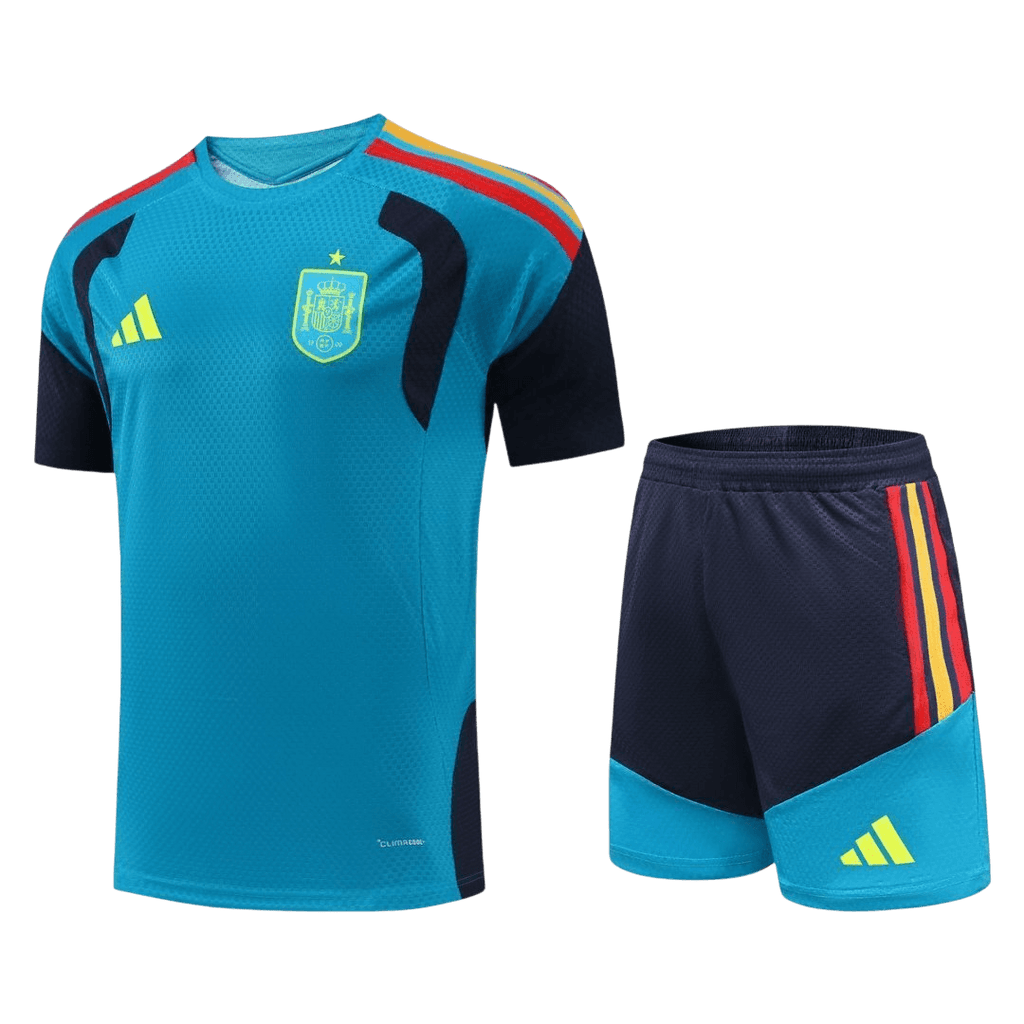 Player Version Spain Pre-match Soccer Jersey Kit(Jersey+Shorts) World Cup 2026 Blue