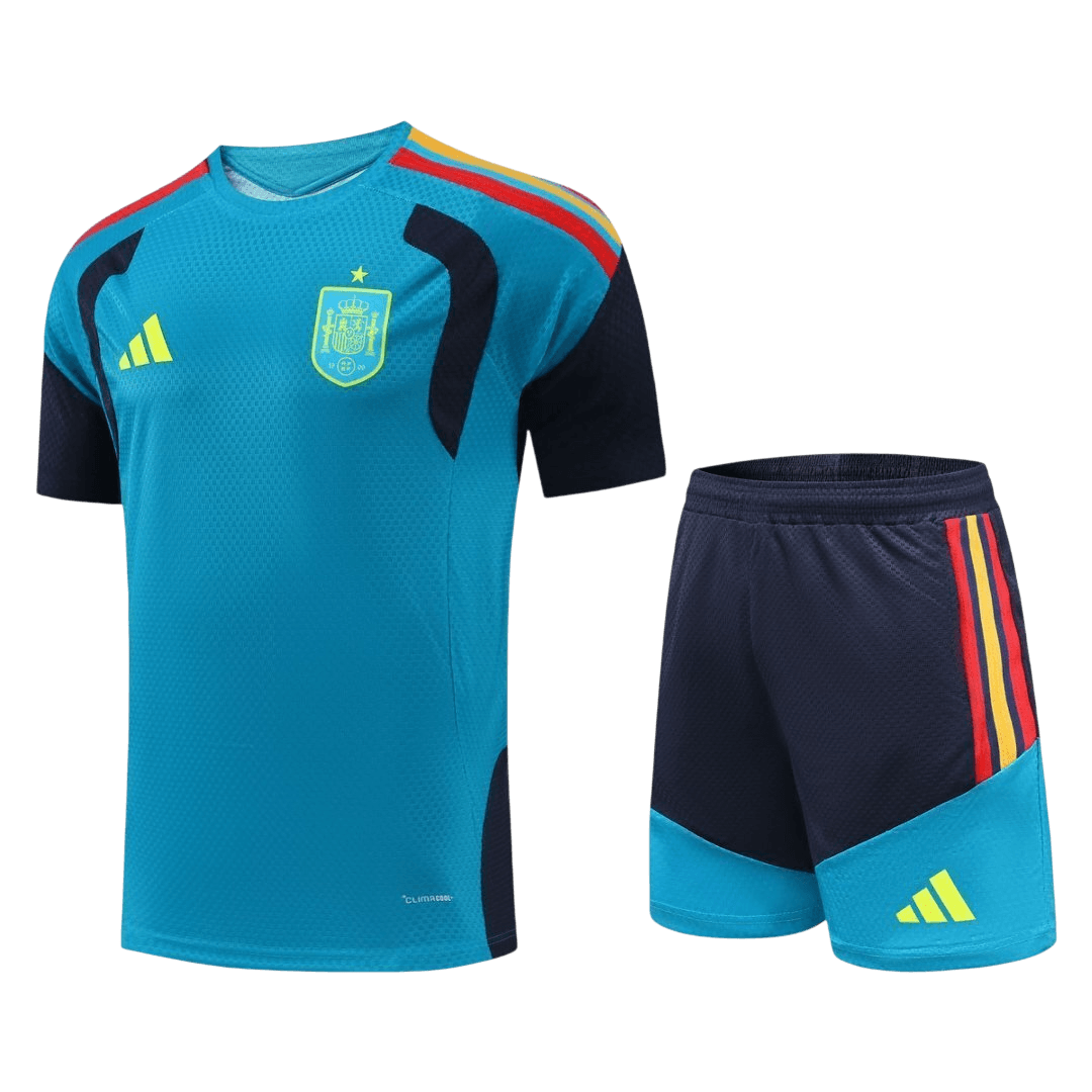 Player Version Spain Pre-match Soccer Jersey Kit(Jersey+Shorts) World Cup 2026 Blue