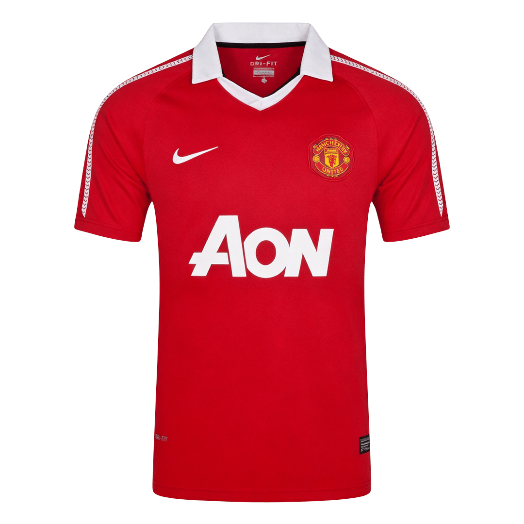 Men Retro Fan Version 10/11 Manchester United Home Soccer Jersey Red