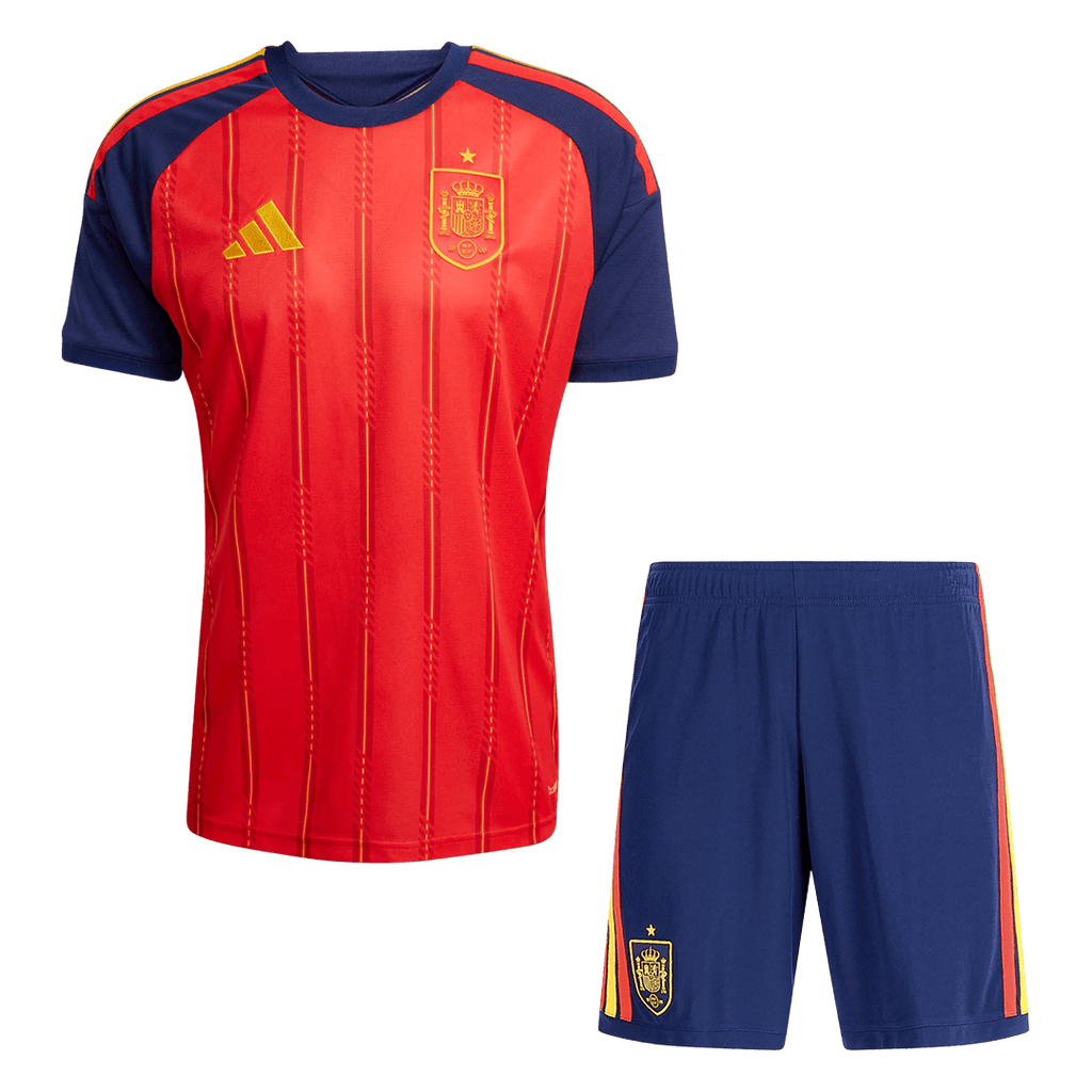 Spain Home Soccer Jersey Kit (Jersey+Shorts) World Cup 2026 Red