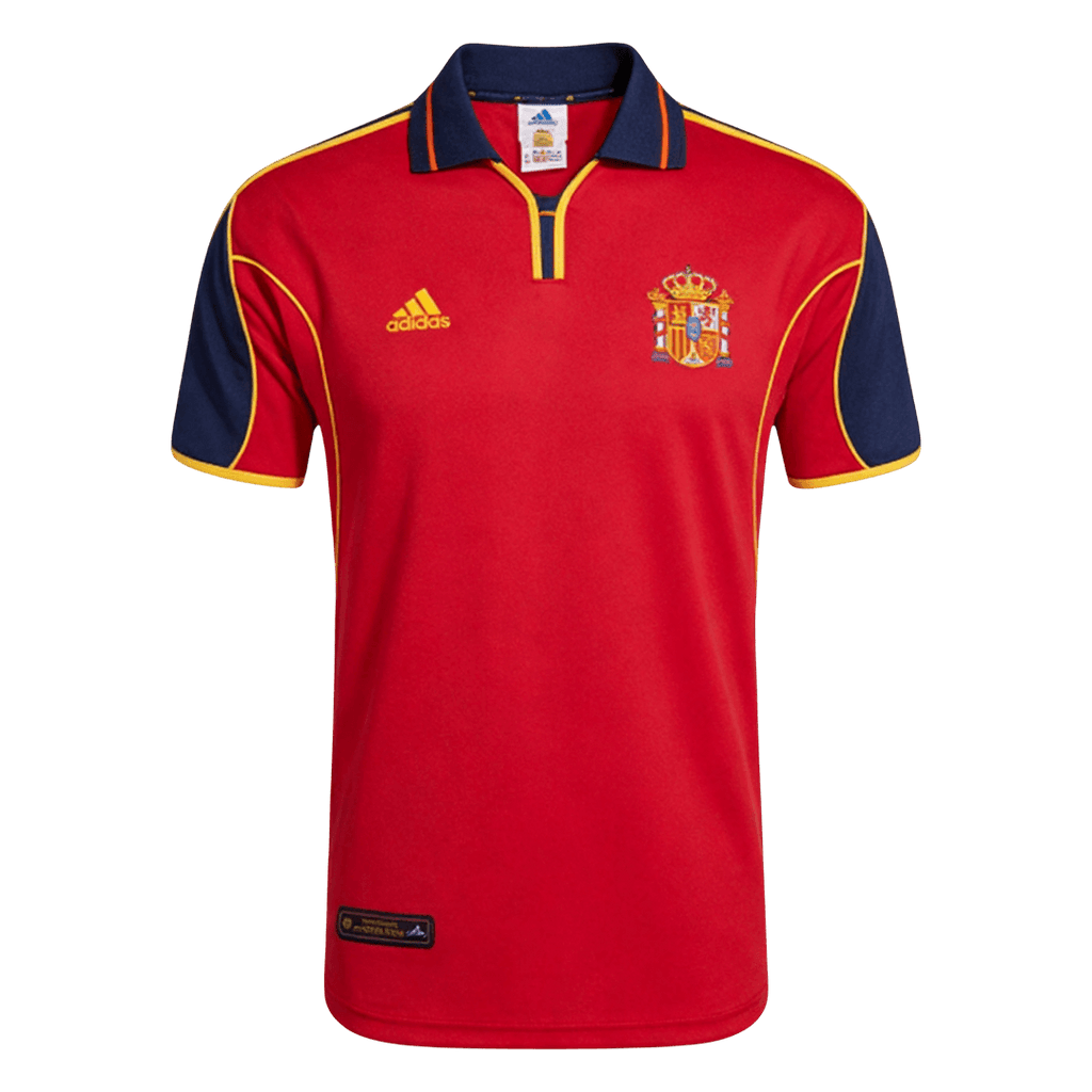 Men Retro Fan Version 2000 Spain Home Soccer Jersey Short Sleeve Red