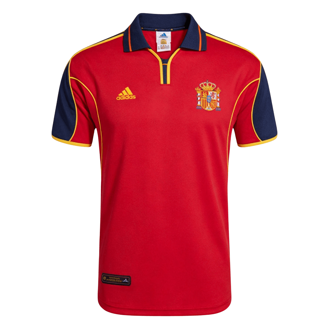 Men Retro Fan Version 2000 Spain Home Soccer Jersey Short Sleeve Red
