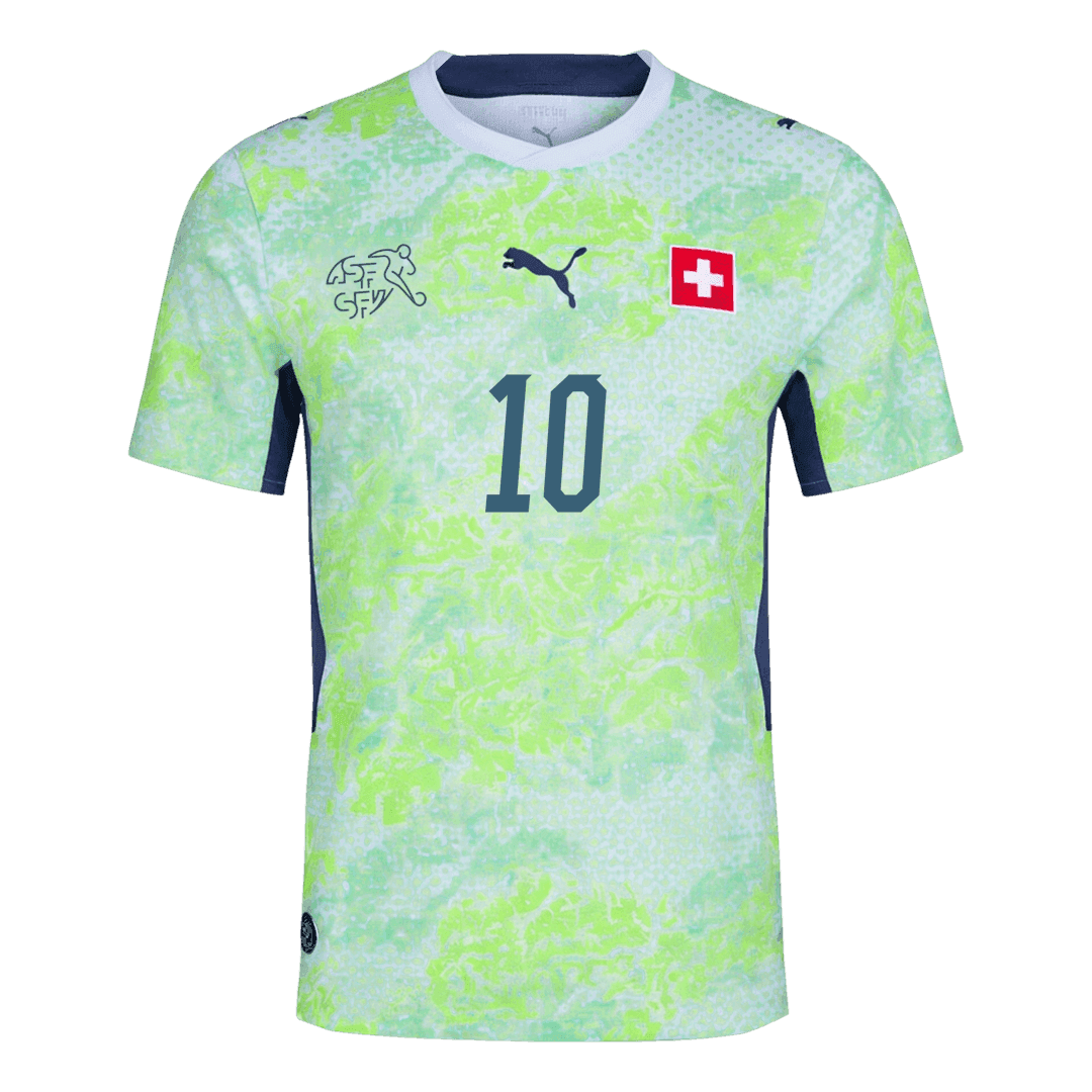 XHAKA #10 Player Version Switzerland Away Soccer Jersey World Cup 2026 Green