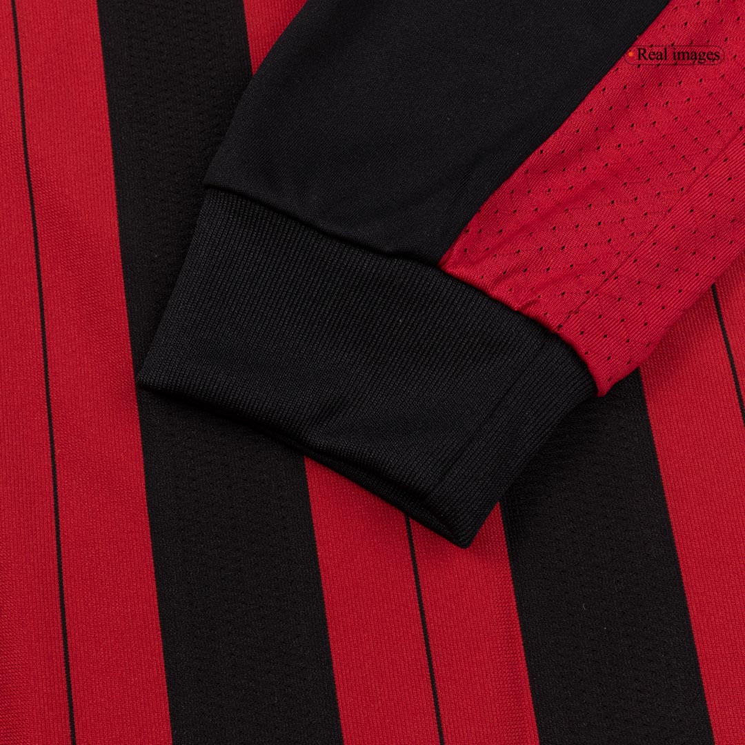 Retro 13/14 AC Milan Home Long Sleeve Jersey Red&Black