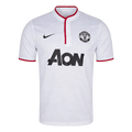 Men Retro Fan Version 13/14 Manchester United Away Soccer Jersey White