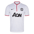 Men Retro Fan Version 13/14 Manchester United Away Soccer Jersey White