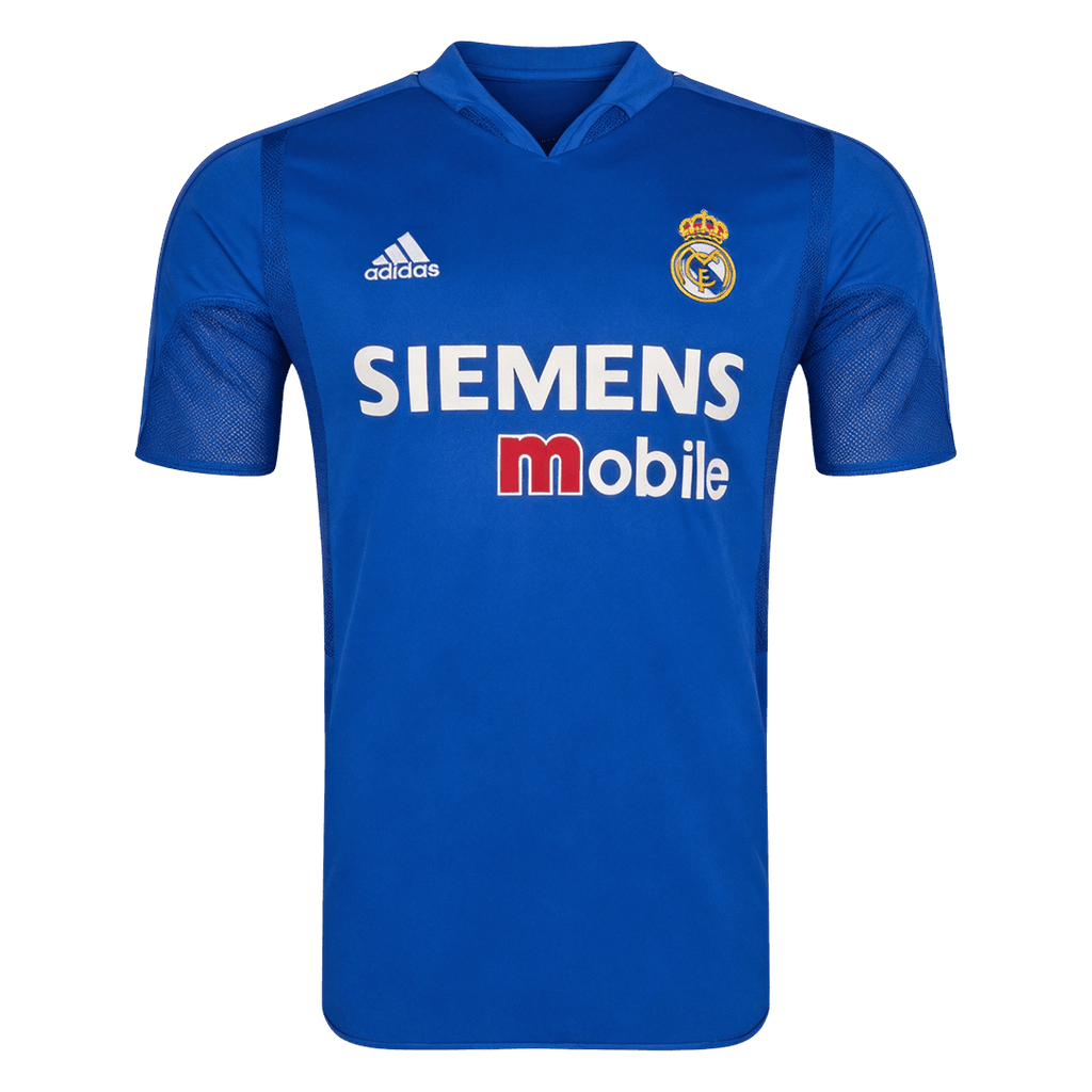 Men Retro Fan Version 04/05 Real Mardid Away Soccer Jersey Short Sleeve Blue