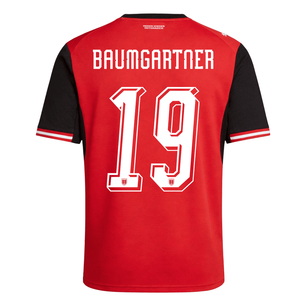 BAUMGARTNER#19 Austria Home Soccer Jersey World Cup 2026 Red