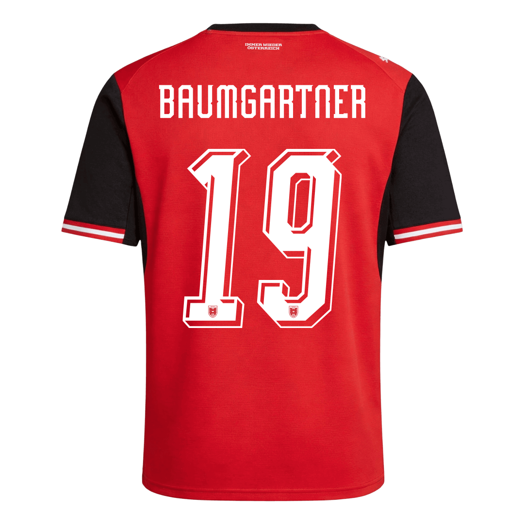 BAUMGARTNER#19 Austria Home Soccer Jersey World Cup 2026 Red
