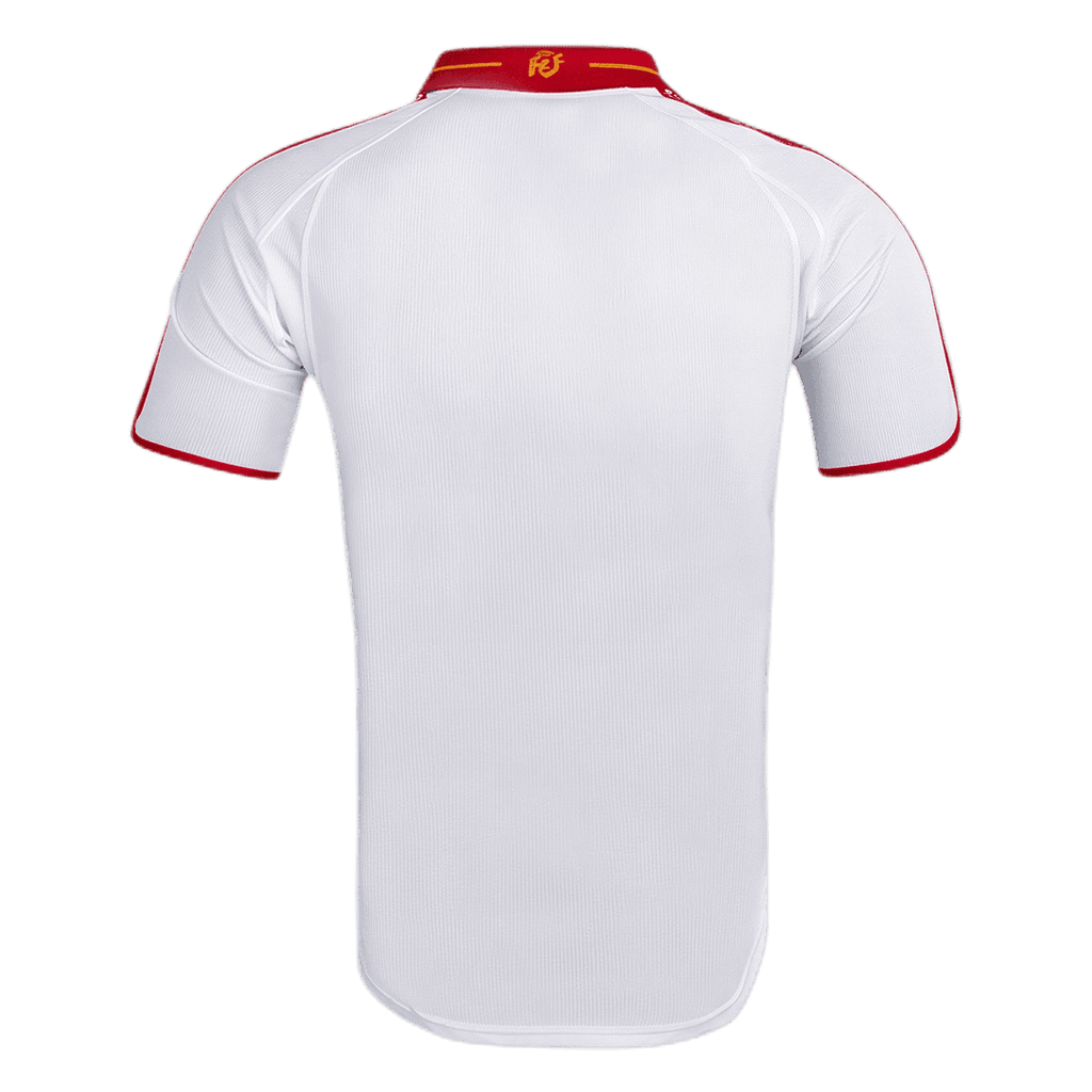 Men Retro Fan Version 2000 Spain Away Soccer Jersey Short Sleeve White