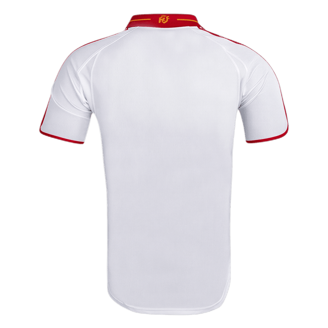 Men Retro Fan Version 2000 Spain Away Soccer Jersey Short Sleeve White