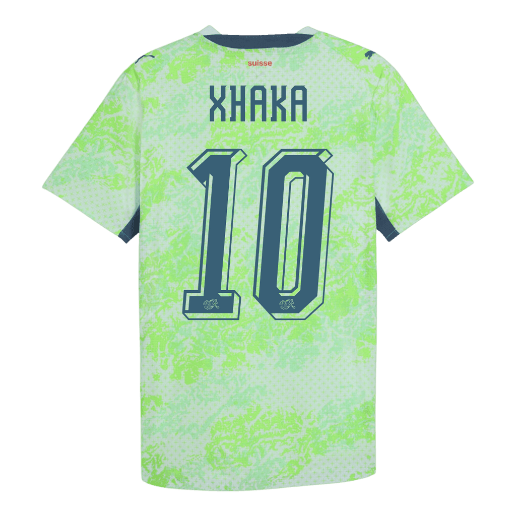 XHAKA #10 Switzerland Away Soccer Jersey World Cup 2026 Green