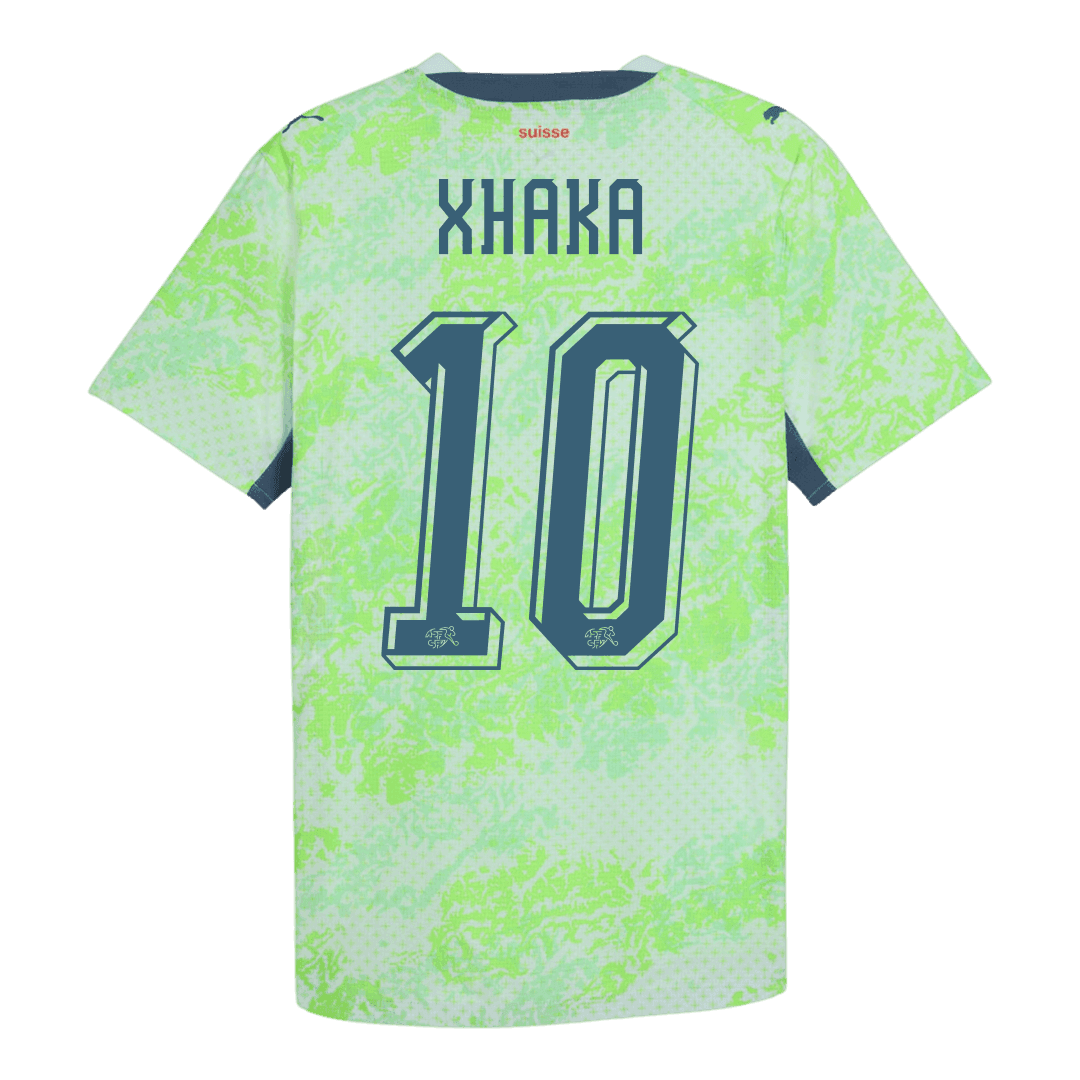 XHAKA #10 Switzerland Away Soccer Jersey World Cup 2026 Green