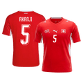 AKANJI #5 Switzerland Home Soccer Jersey World Cup 2026 Red