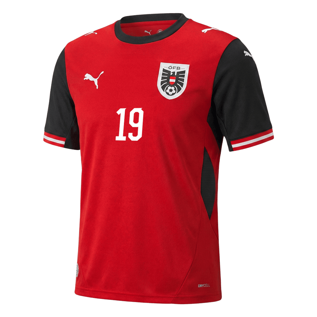 BAUMGARTNER#19 Austria Home Soccer Jersey World Cup 2026 Red