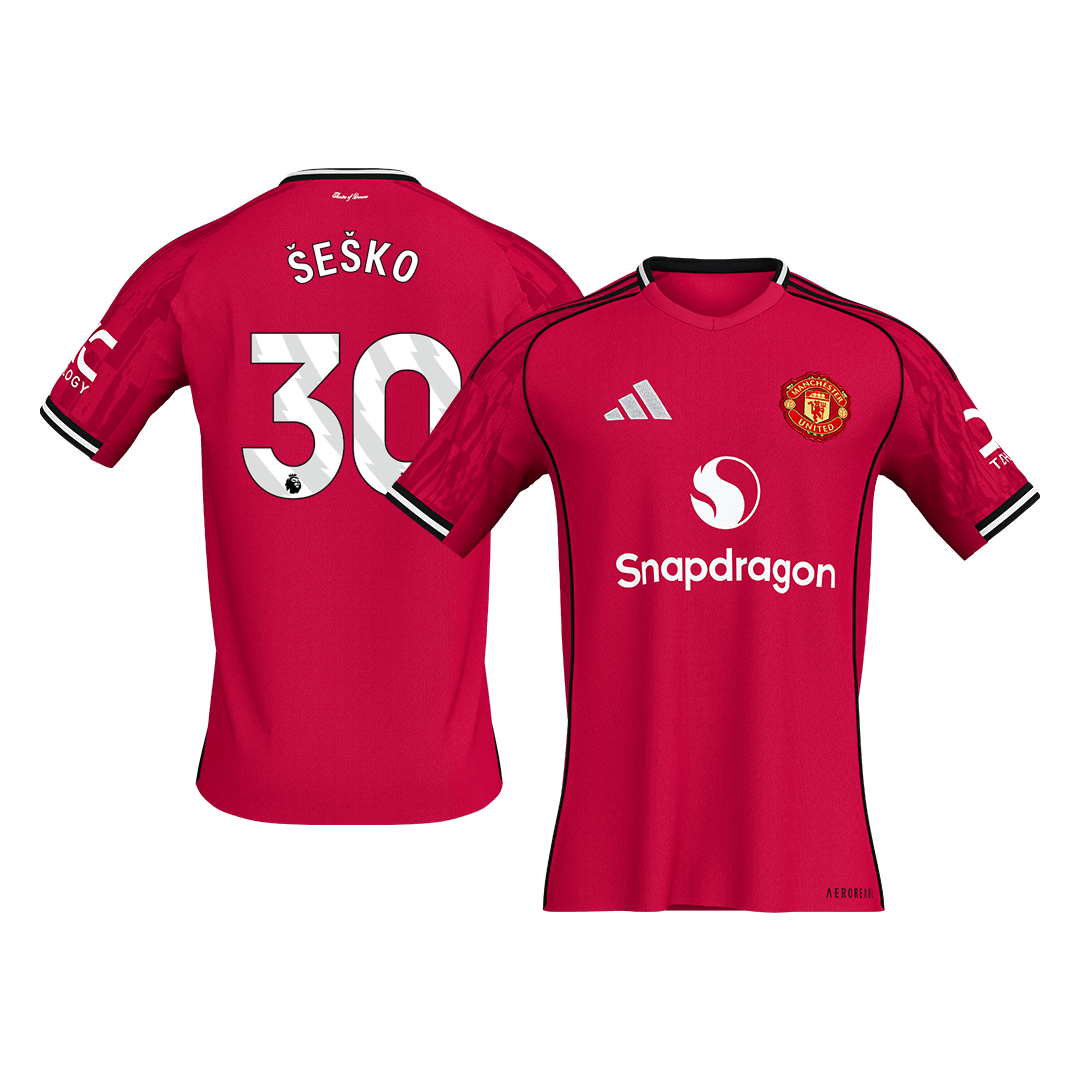 Manchester United 2025/26 Home Soccer Jersey - ŠEŠKO #30