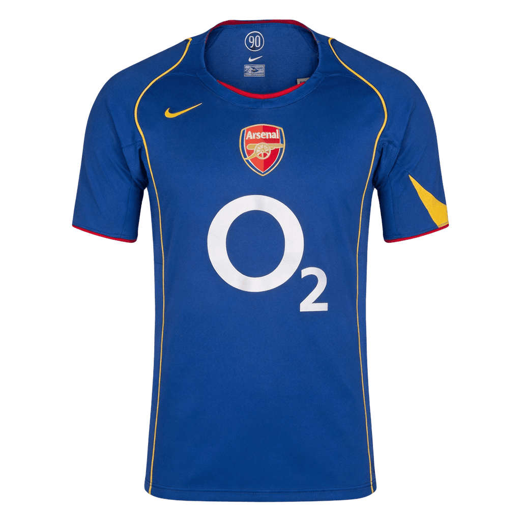Men Retro Fan Version 2004/05 Arsenal Away Soccer Jersey Short Sleeve Blue
