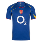 Men Retro Fan Version 2004/05 Arsenal Away Soccer Jersey Short Sleeve Blue