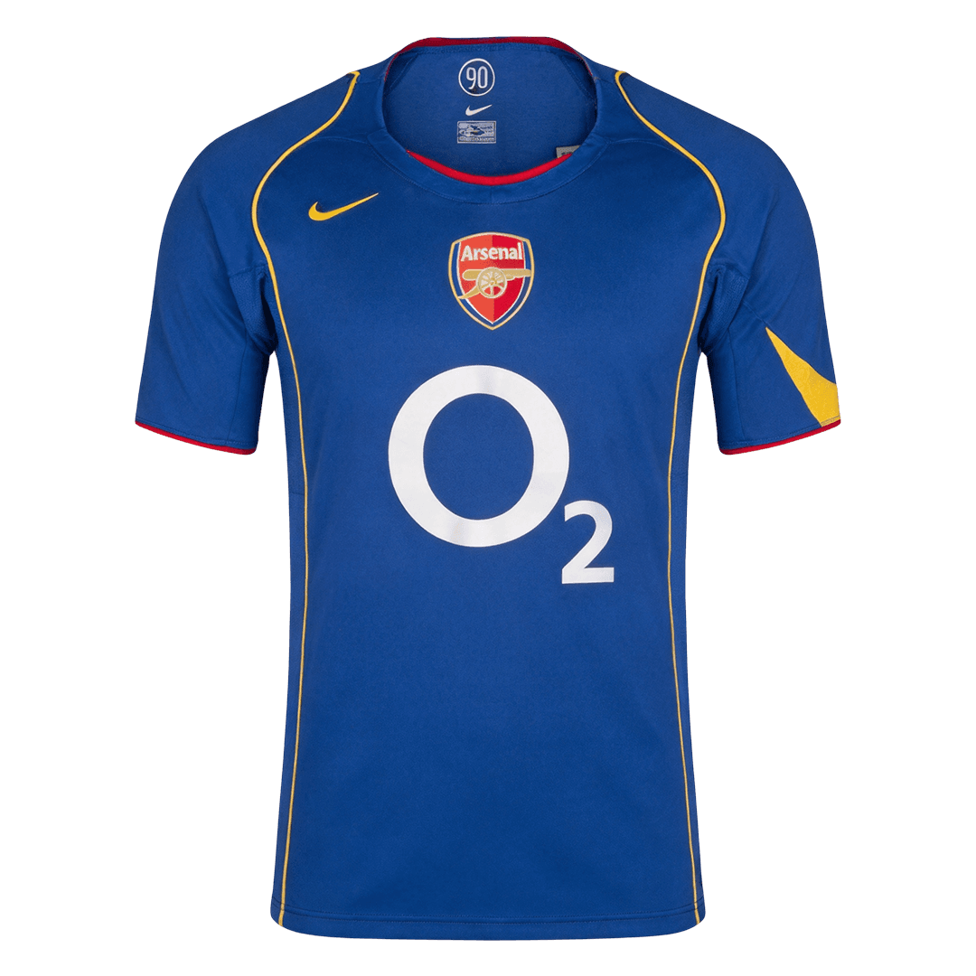 Men Retro Fan Version 2004/05 Arsenal Away Soccer Jersey Short Sleeve Blue