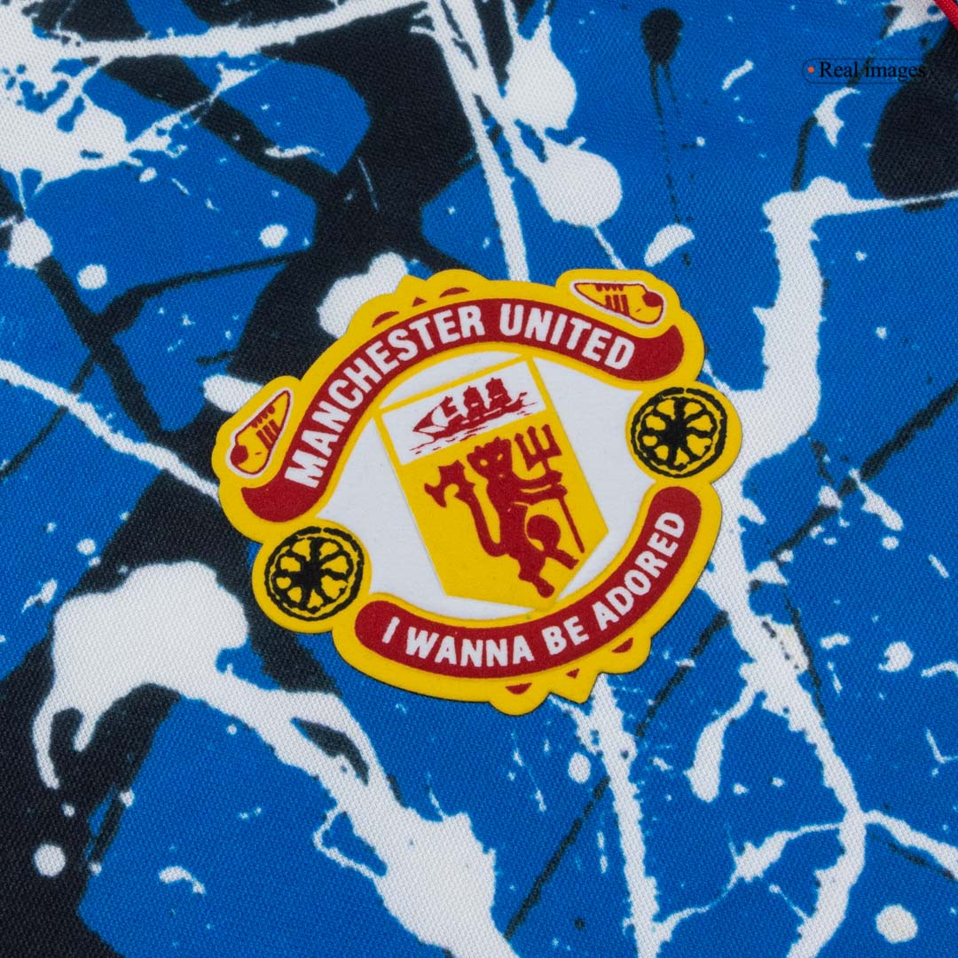 Manchester United x Stone Roses Long Sleeve Soccer Jersey 25/26 Blue